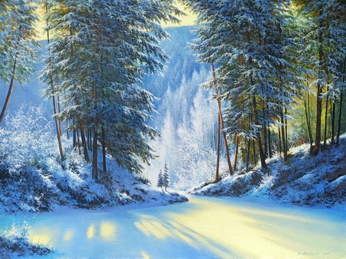 Golden Winter Forest by Sergei Miqaielyan