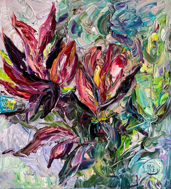 Tropical Jungle Impasto Art