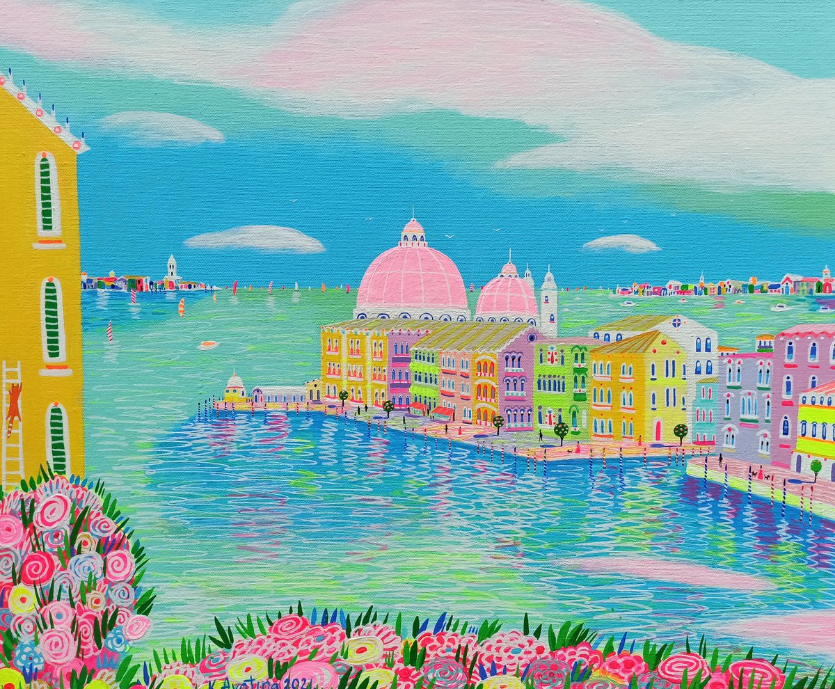 Impressionistic Landscape Acrylic Painting By Katrina Avotina, 24 X 20", That