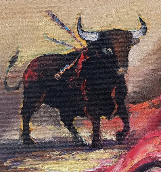 Bullfight (30x40cm oil/canvas)