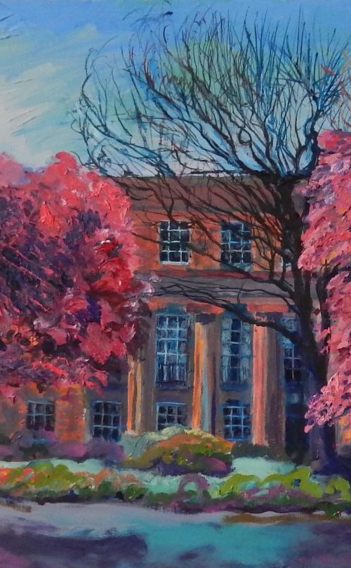 Blossoming Cherry Trees in St Bernard's Crescent, Edinburgh by Stephen Howard Harrison
