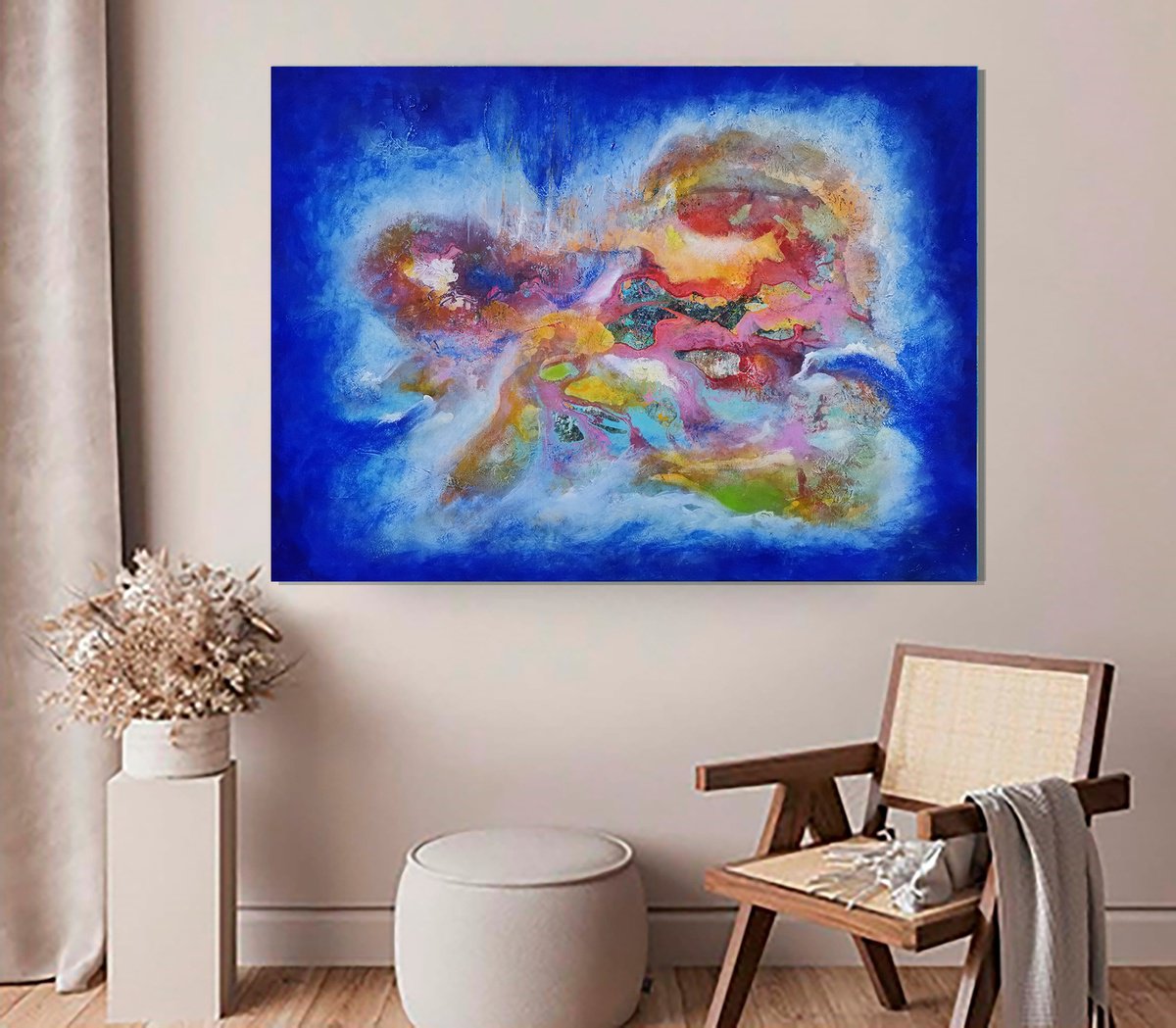 Organic Abstract Acrylic Painting By Doris Duschelbauer, 43 X 31, Ever Changing States, Original Artwork