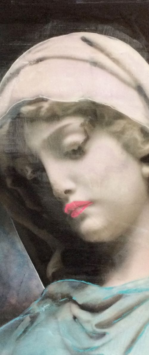 Neon Angel I Wax Collage by Gesa Reuter