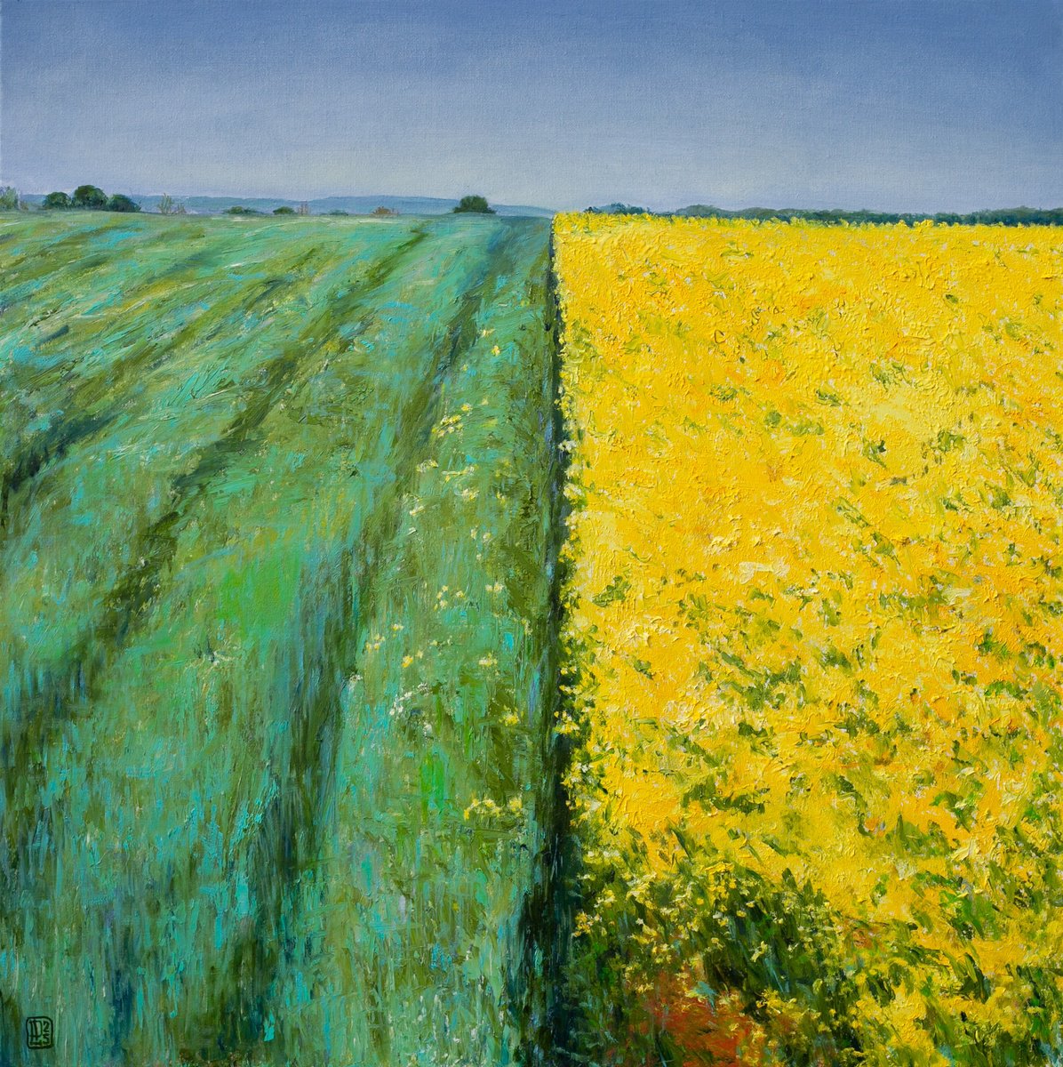 Impressionistic Landscape Oil Painting By Liudmila Pisliakova, 20 X 20", Edge Of Summer, Original Artwork