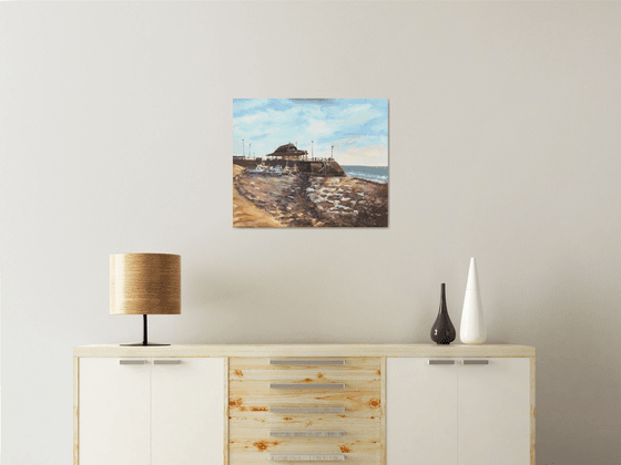 Viking Bay Jetty, A large original oil painting