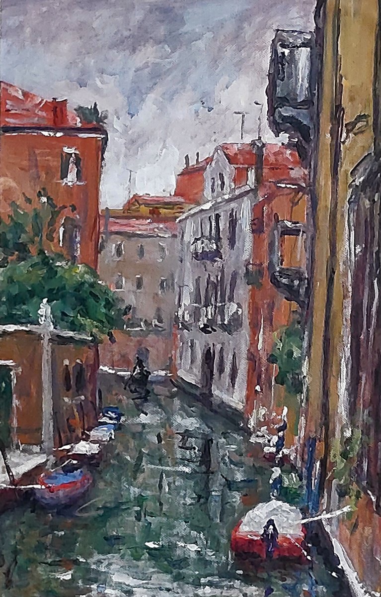  Venetian Canal By Dimitris Voyiazoglou, 10 X 16, Artwork For Sale On Artfinder