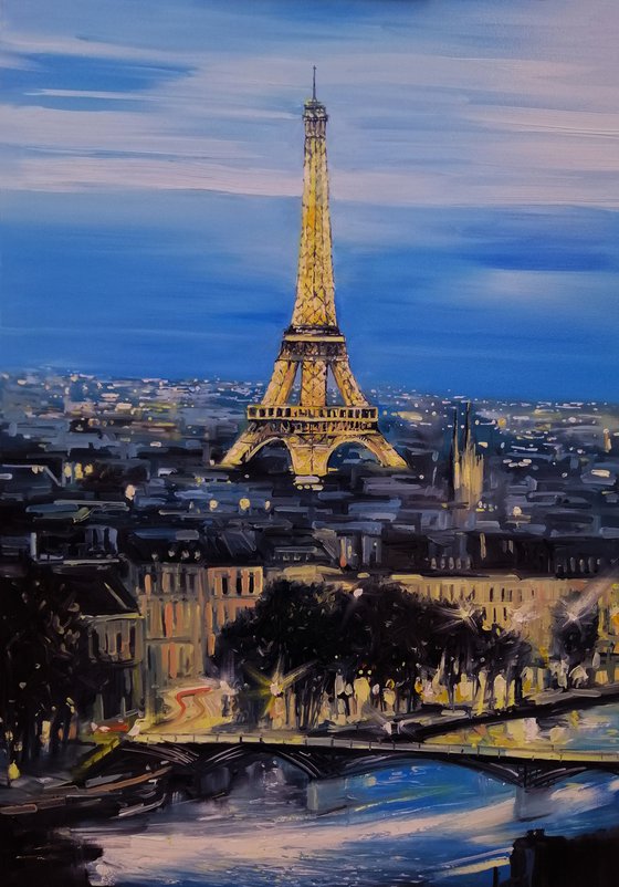 "Paris"Large original oil painting by Artem Grunyka