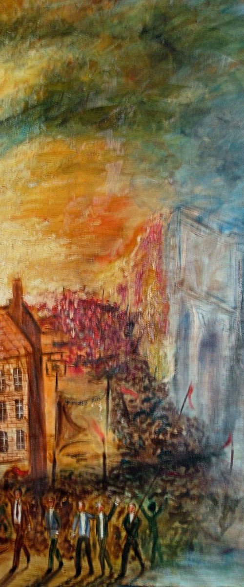 Mansfield Miners Rally (Oil on canvas 40x30 inch) by Jack Bagley