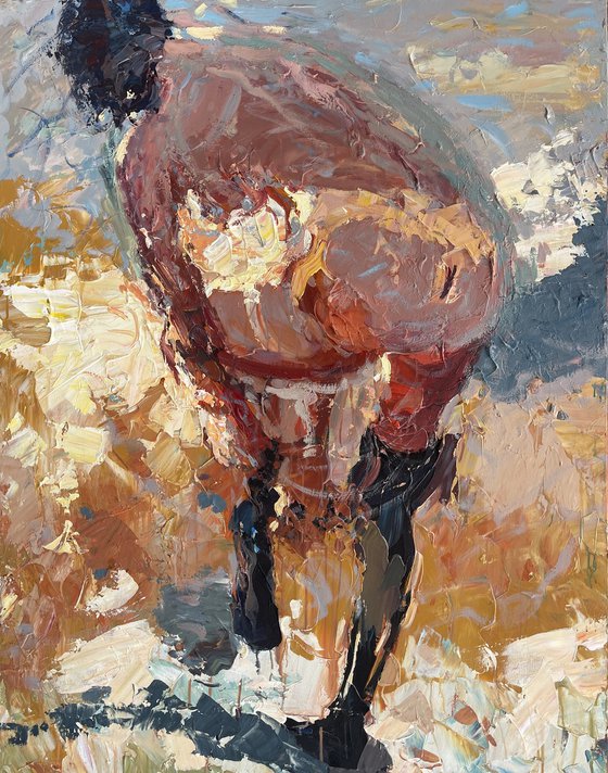 Female Nude Portrait Oil Painting on Canvas