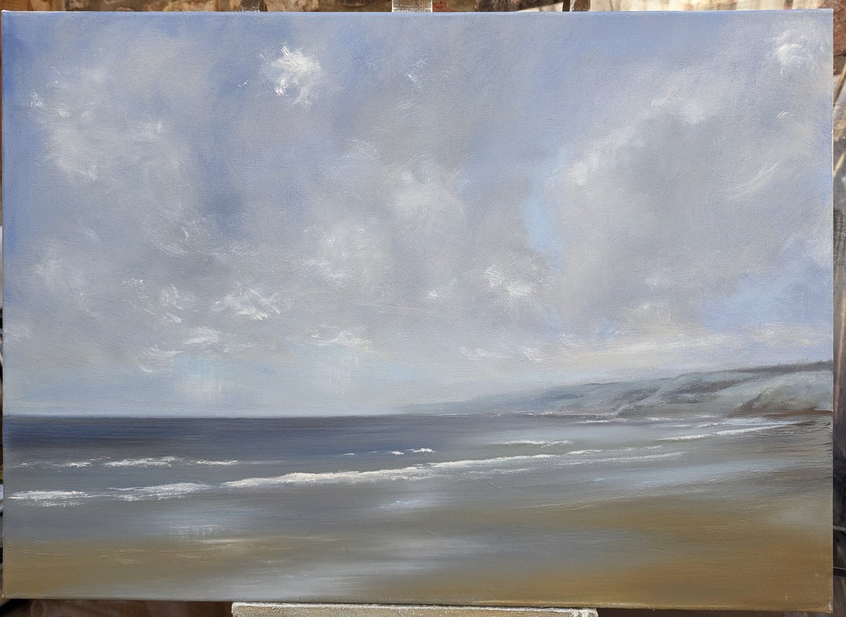Cloudy Day Scarborough By Sarah Louise Armstrong, 31 X 20, Artwork For Sale On Artfinder