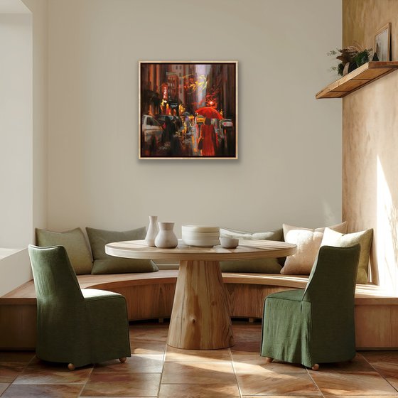 Evening Rain in Madison Avenue