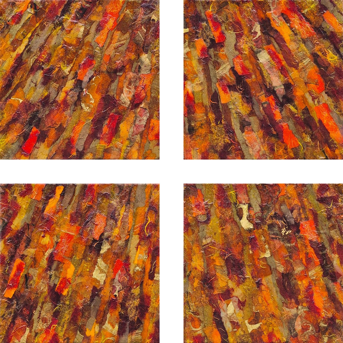 Organic Abstract Collage By Dave Popino, 22 X 22, Abscission, Original Artwork