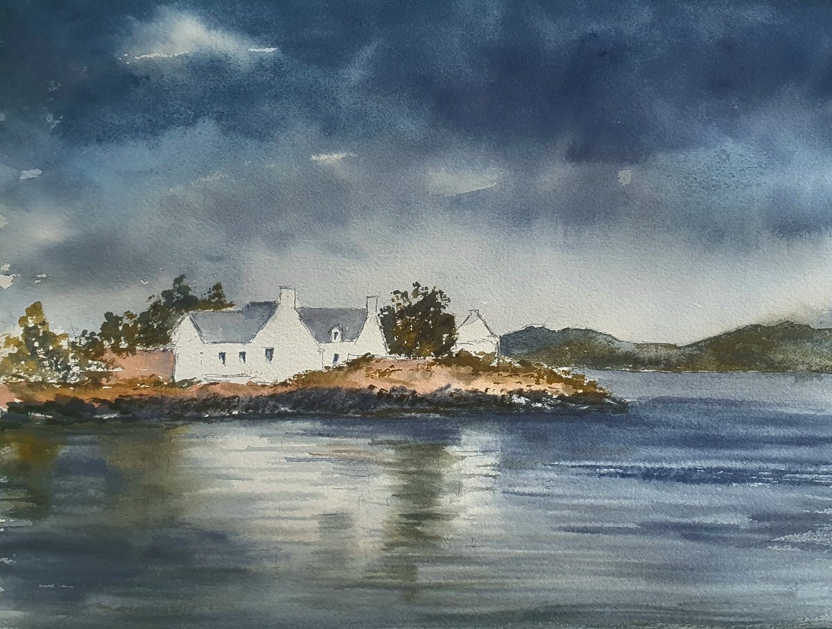 Impressionistic Watercolour , Lochside Reflections By Charles Pierson, 15 X 11, Artwork For Sale On Artfinder