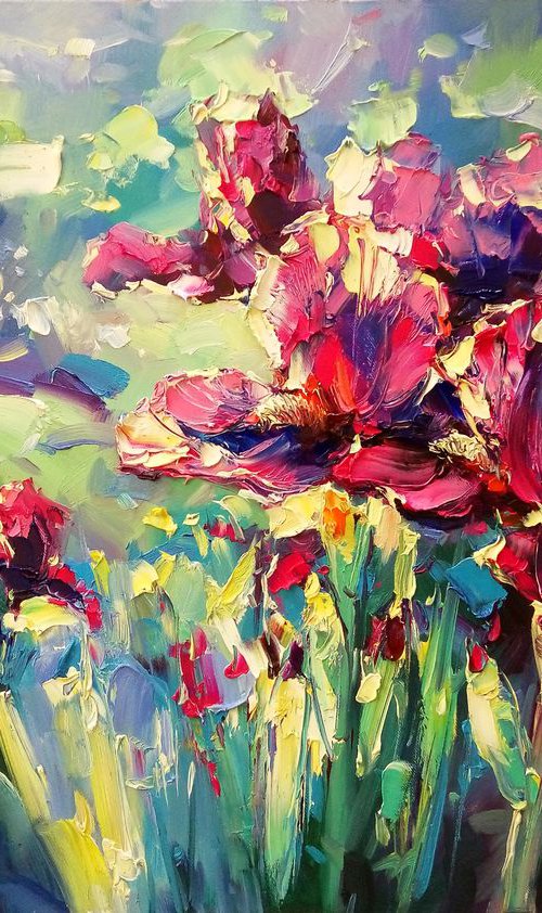 Irises in the garden by Artem Grunyka