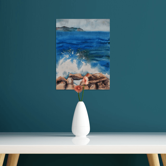 Wave - original seascape watercolor
