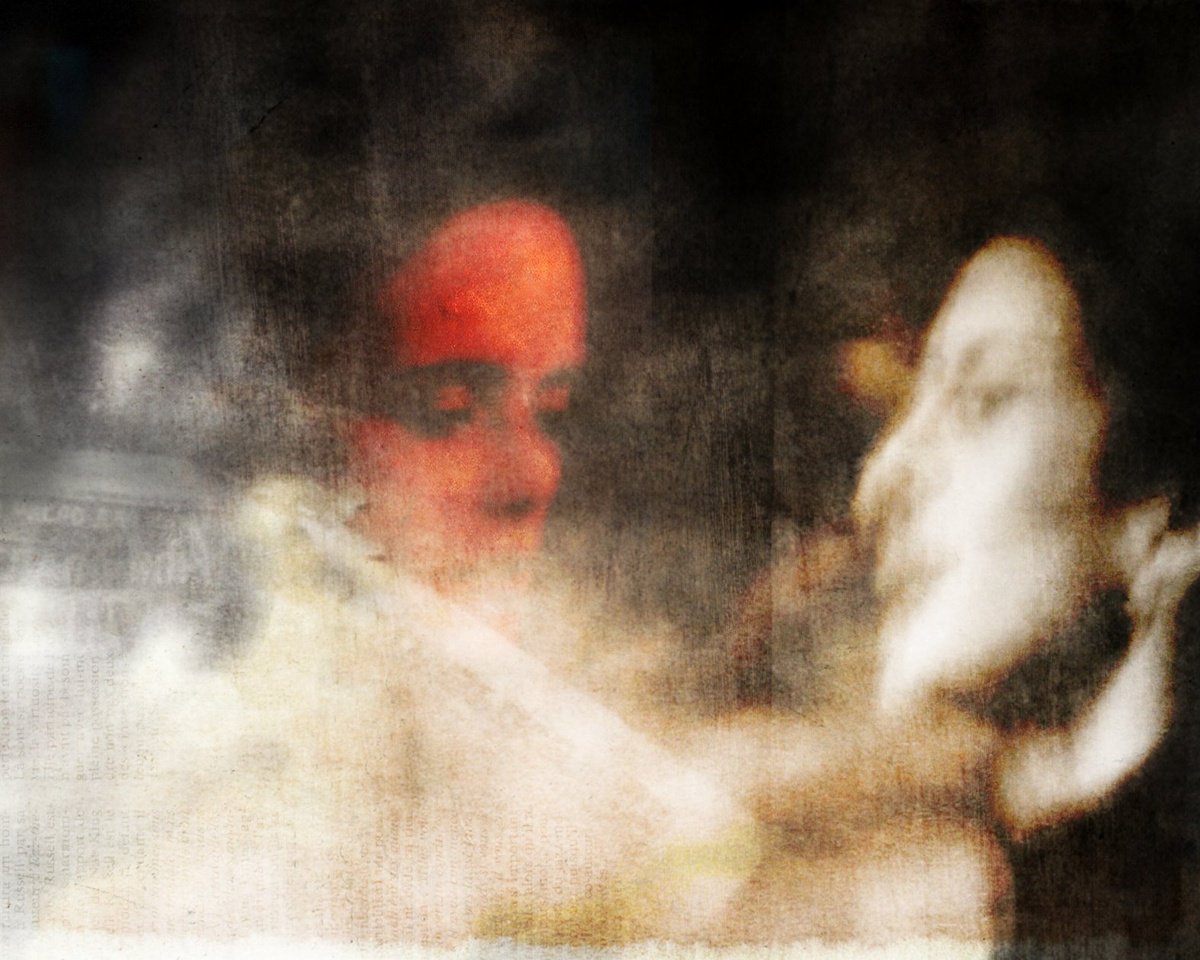 Surrealistic Portrait Photograph By Philippe Berthier, 30 X 24", Ne Me Quitte Plus......., Original Artwork