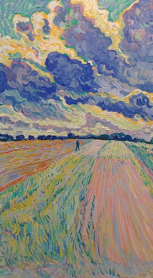 Storm over Fields by Nigel Dickerson
