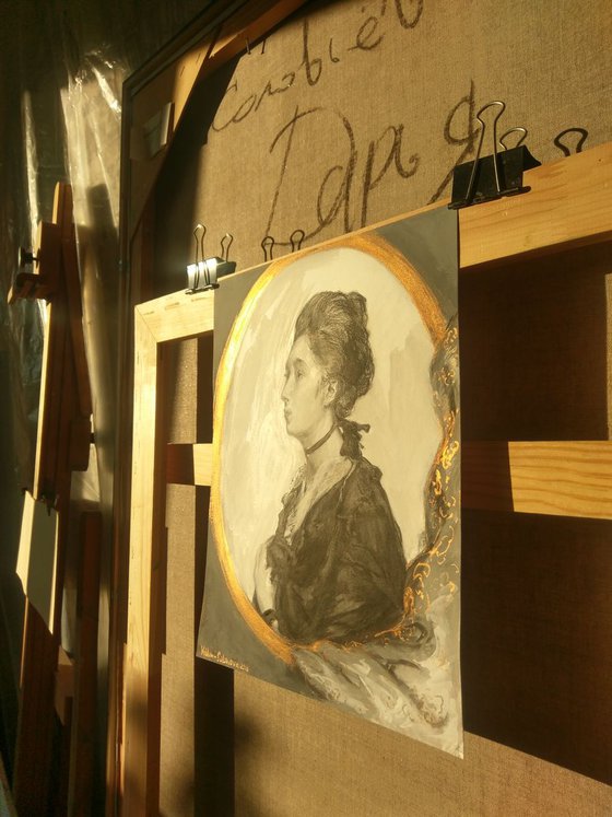 Mary. Portrait after Thomas Gainsborough