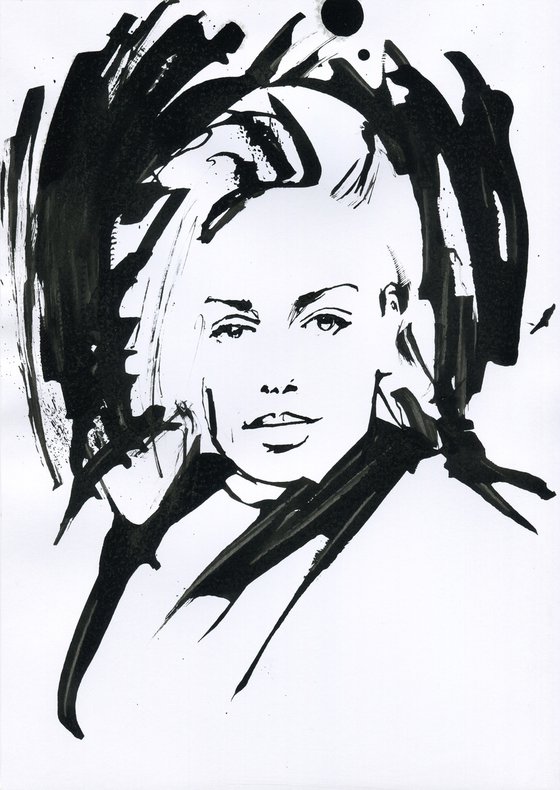 Woman ink portrait number 7