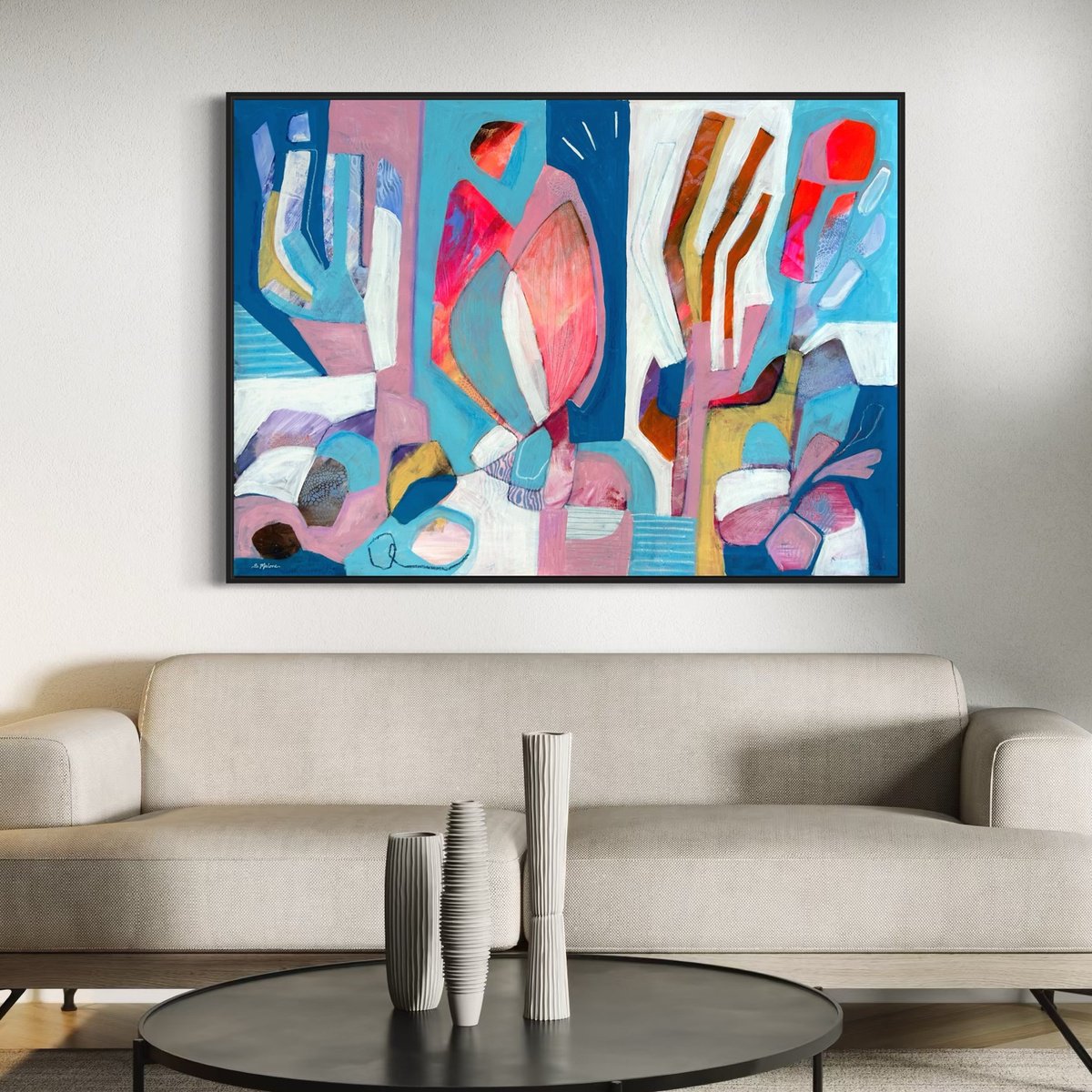 Abstract Painting By Samantha Malone, 51 X 37", The Unseen Light, Original Artwork