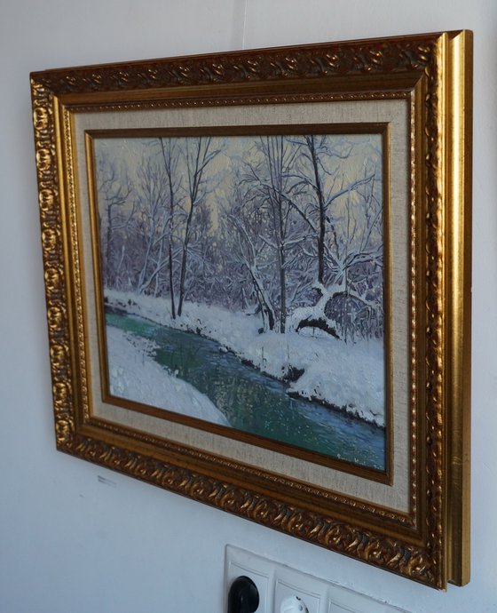 A frosty evening on the Chertanovka River