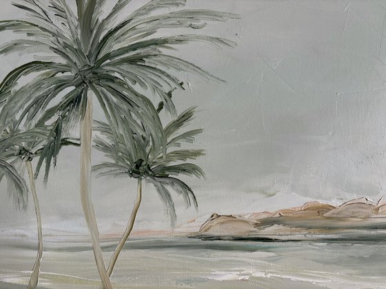 Seascape coastal beach tropicals palms