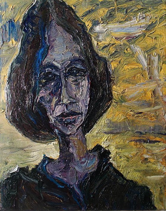 Original Oil Painting Expressionism Modern Portrait