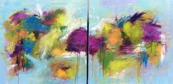 Flowering Words - Large Diptych