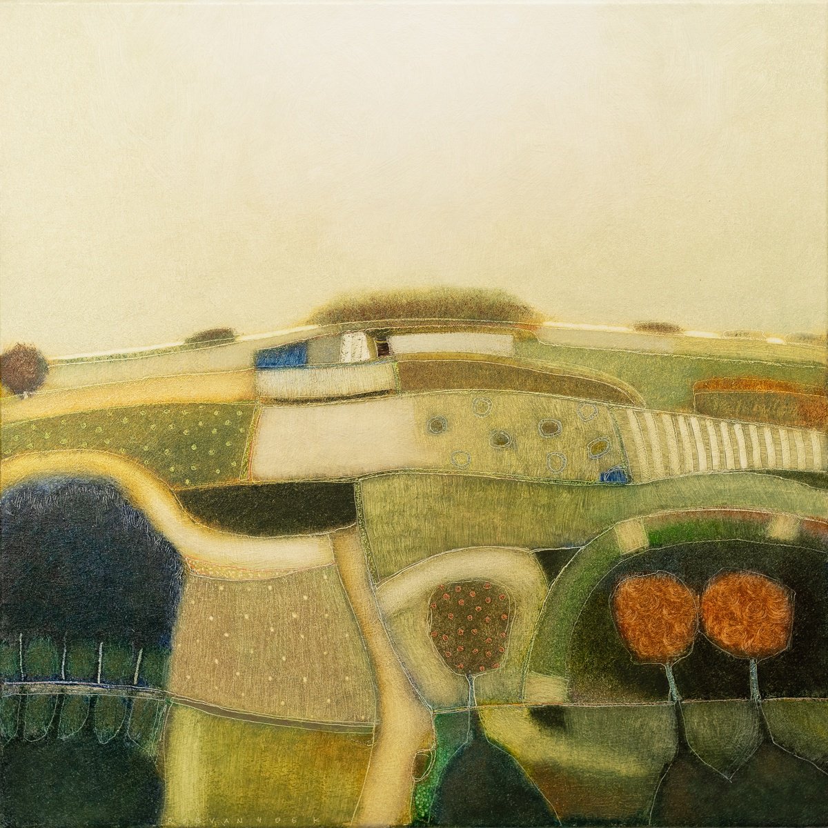 Oil Painting , Far Across The Land By Rob Van Hoek, 31 X 31, Artwork For Sale On Artfinder