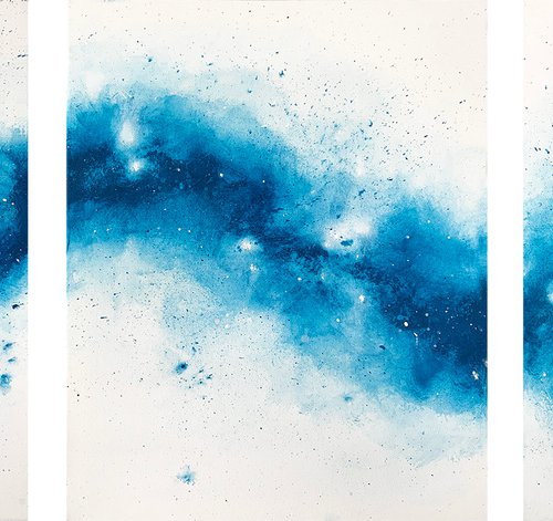 Teal Blue Nebula Cloud by Carol Wood