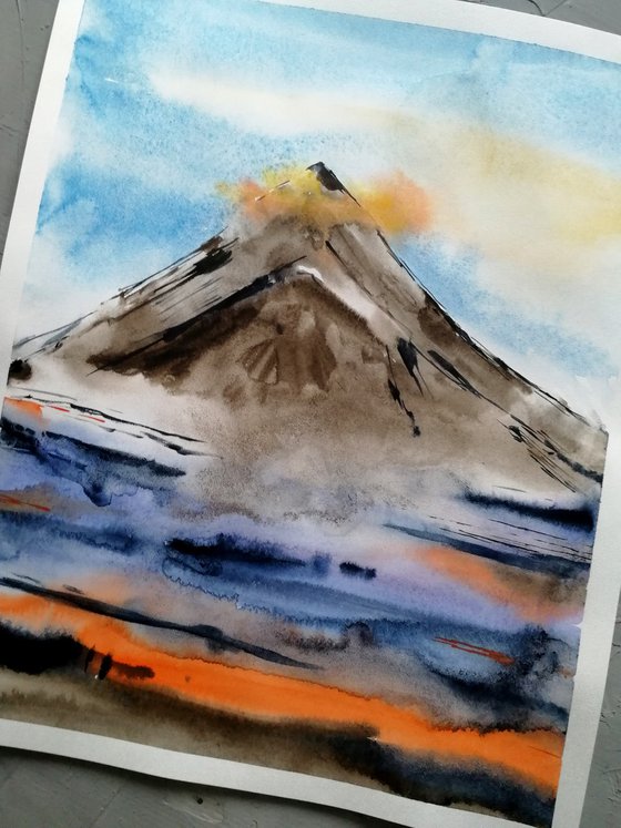 Moutain range painting