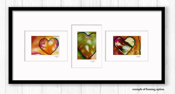 Heart Collection 26 - 3 Small Matted paintings by Kathy Morton Stanion
