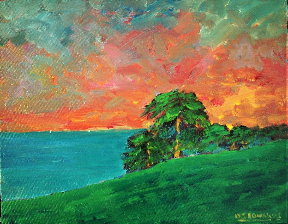 Impressionistic Landscape Acrylic Painting By David J Edwards, 14 X 11, Day