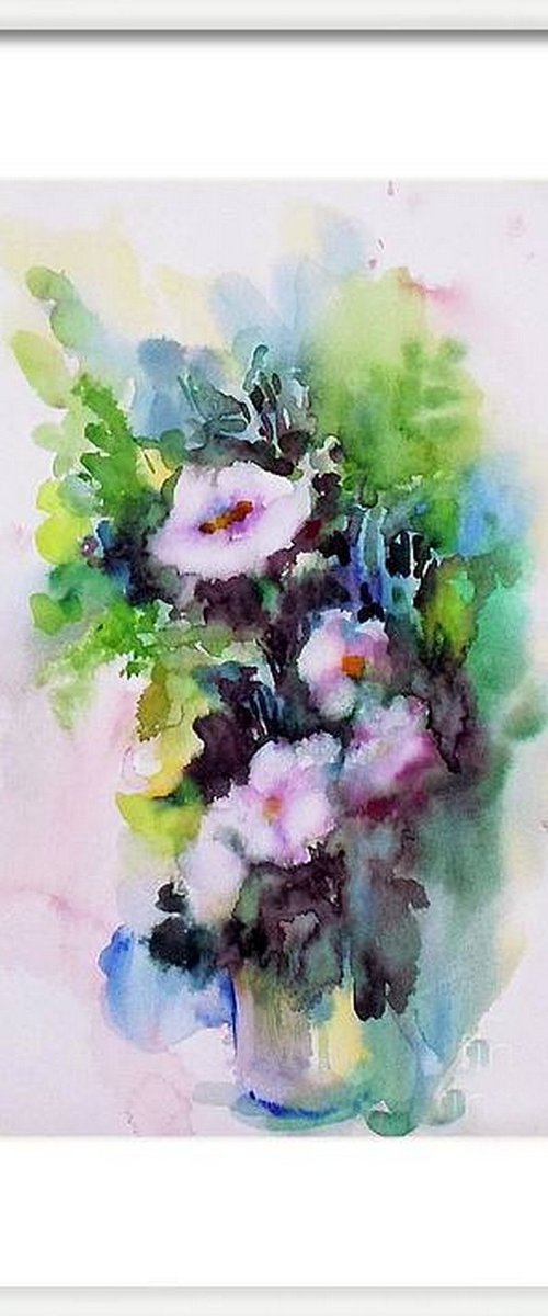 Spring Flowers in a vase by Asha Shenoy