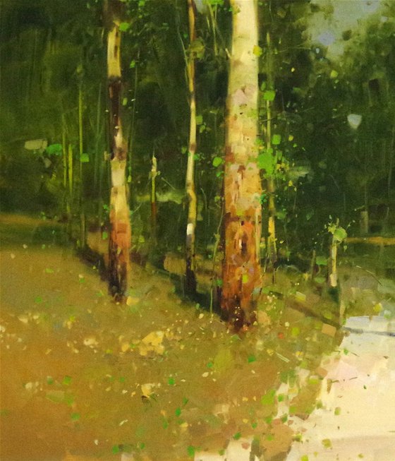 Forest Path Landscape oil painting,  One of a kind, Signed, Hand Painted