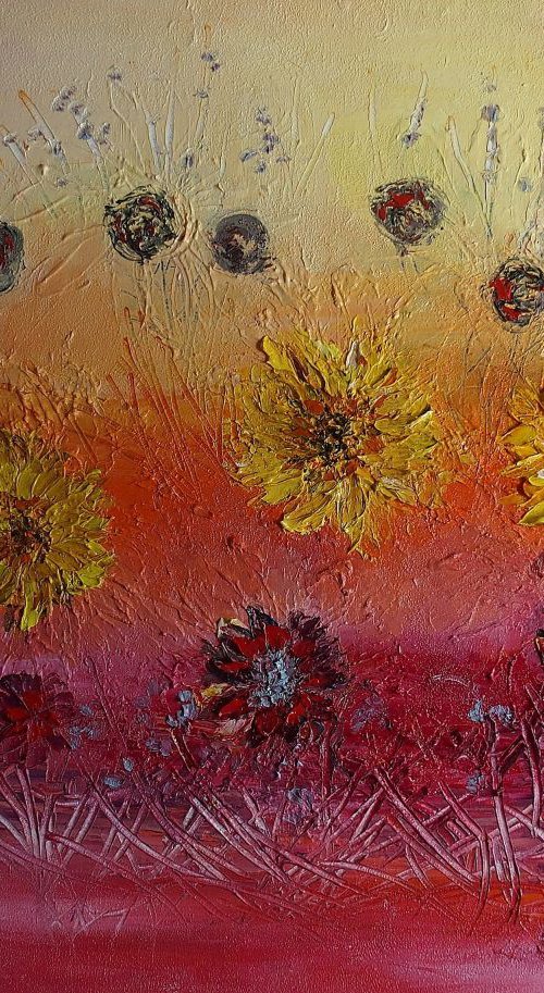 Golden Sunflowers by Lesley Blackburn