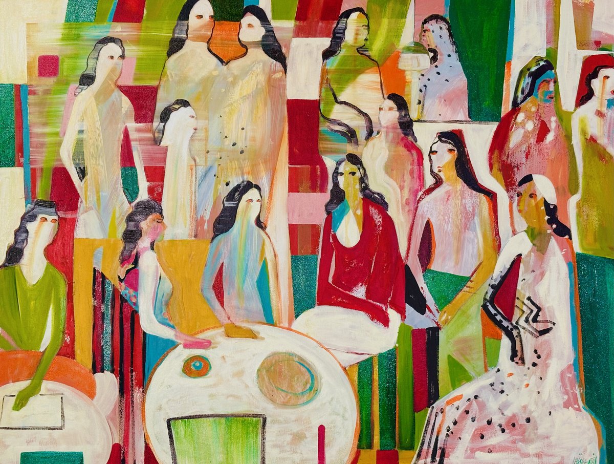 Expressive Oil Painting , Assembly By Anahita Amouzegar, 41 X 33, Artwork For Sale On Artfinder
