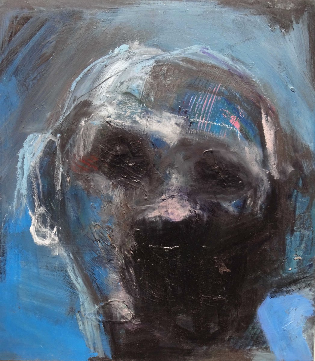 Expressive Portrait Painting By Cynthia Gregorova, 16 X 18, Olivio (The Companiers Set), Original Artwork