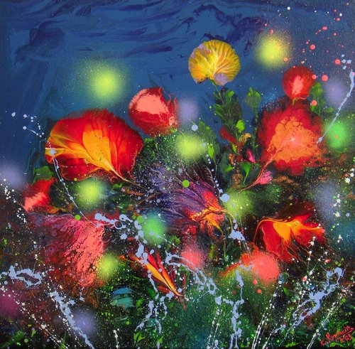 Evening glow of flowers by Irini Karpikioti