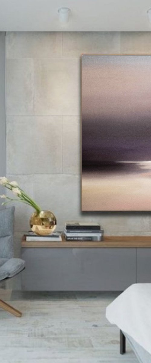 Landscape painting Purple silence, Free shipping by Larissa Uvarova