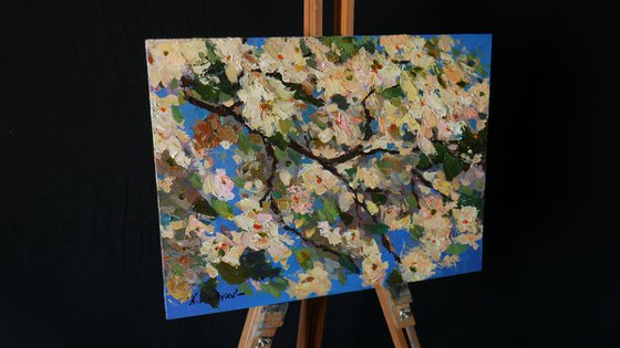 Blooming Branches - floral acrylic painting