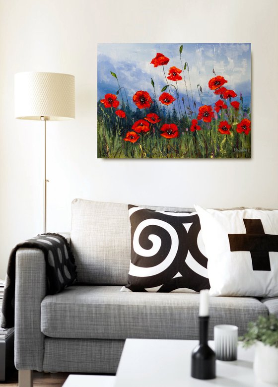 Red flowers , poppies