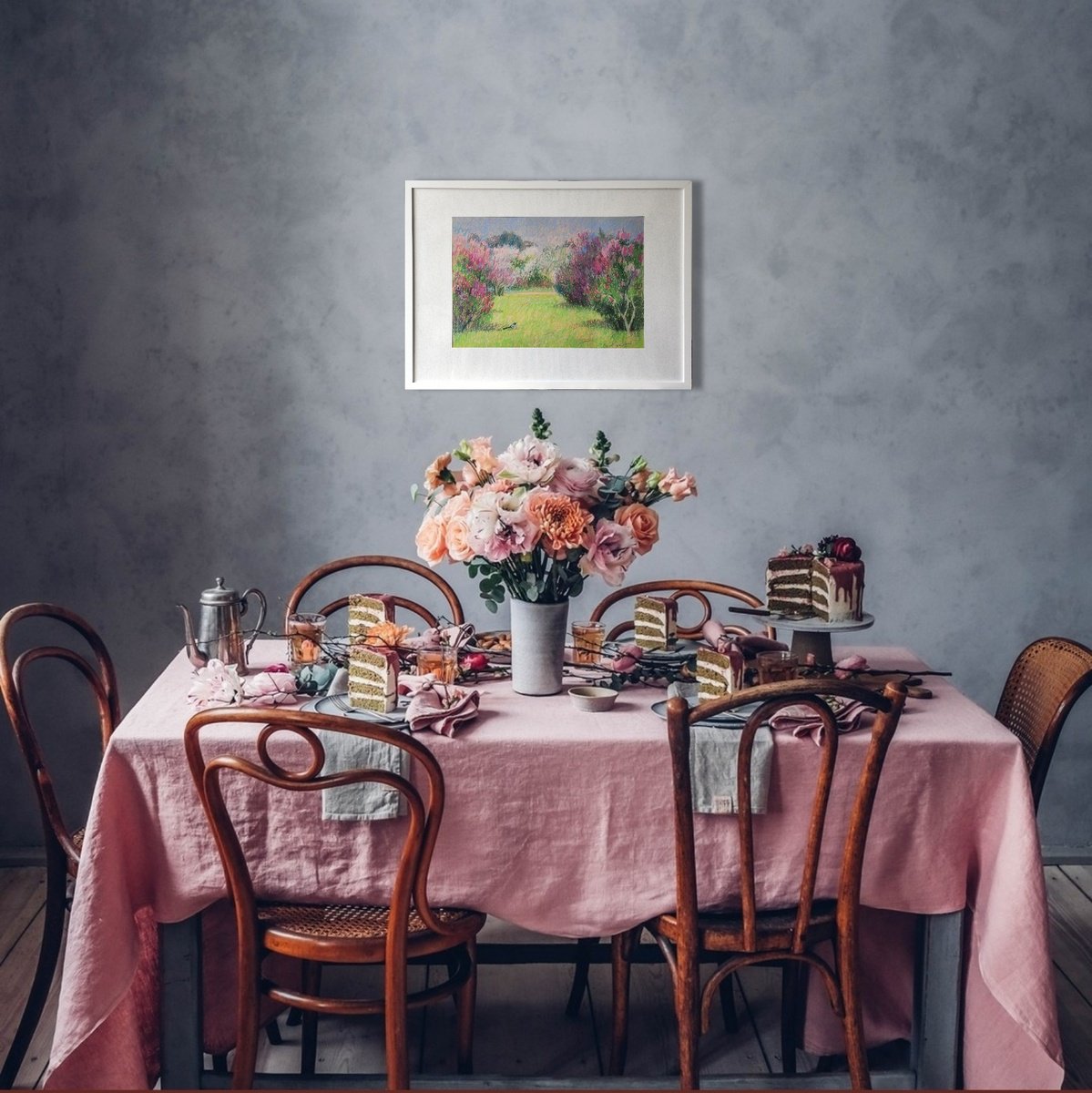 Impressionistic Landscape Pastel Drawing By Inna Pantelemonova, 21 X 17, Where Happiness Is Born, Original Artwork