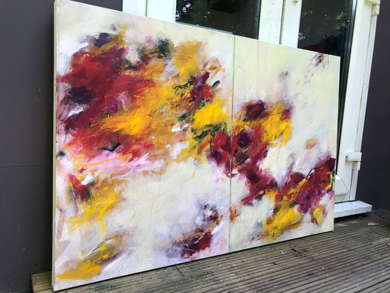 Summer Exuberance  - Large contemporary diptych
