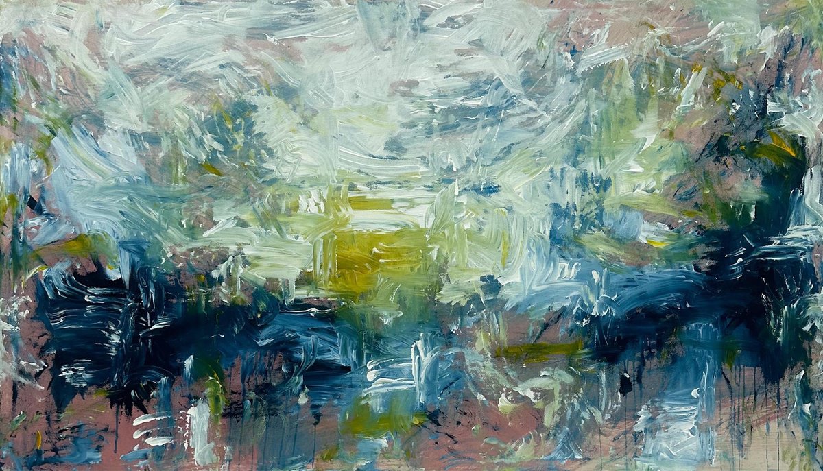 Abstract Landscape Oil Painting By Omar Obaid, 67 X 39", Epiphany 5, Original Artwork