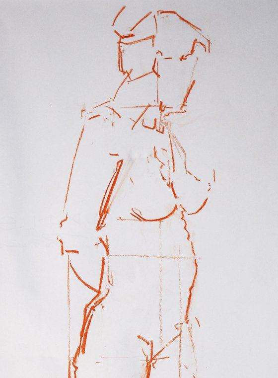 Study of a female Nude - Life Drawing No 452