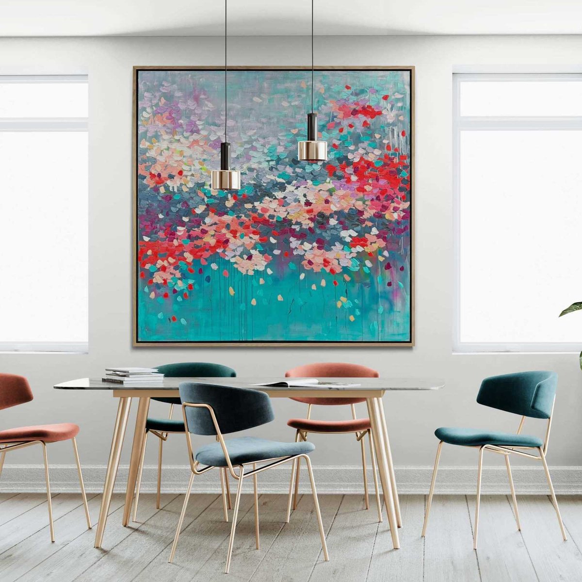 Abstract Oil Painting By Belinda Nadwie, 64 X 64, Maybe I Will, Original Artwork