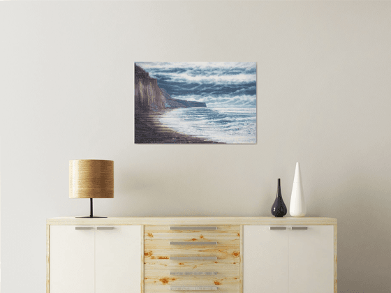 Seascape Under Stormy Skies