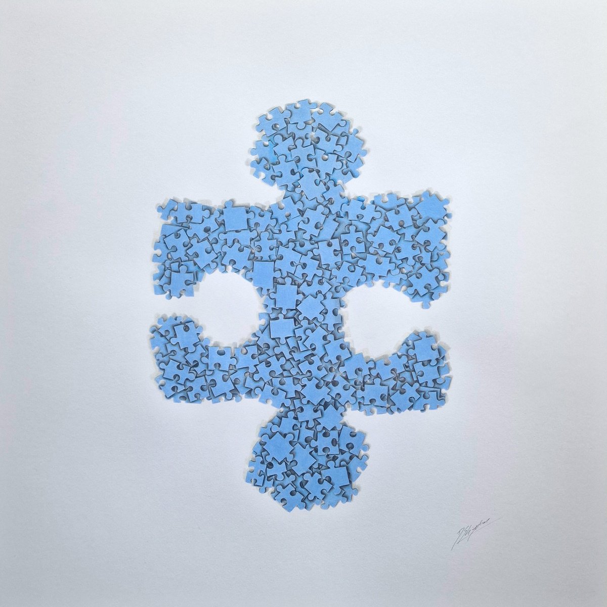 Photorealistic Still Life Pencil Drawing By Daniel Shipton, 23 X 23, A Puzzling Puzzle, Original Artwork