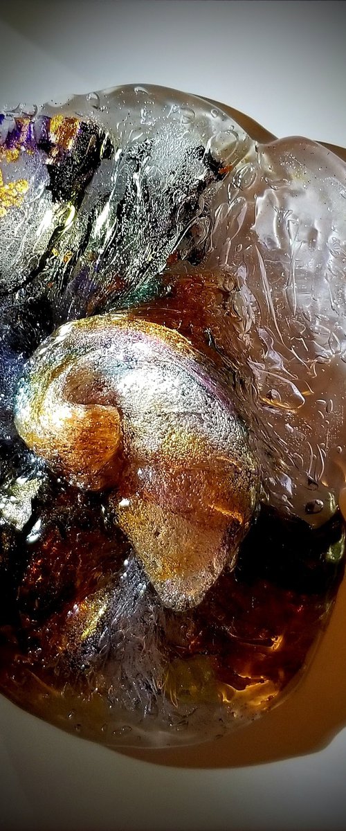Amber The Baltic Sea II Abstract Ocean Art Canvas Wall Art Relief by Nikolina Andrea Seascapes and Abstracts